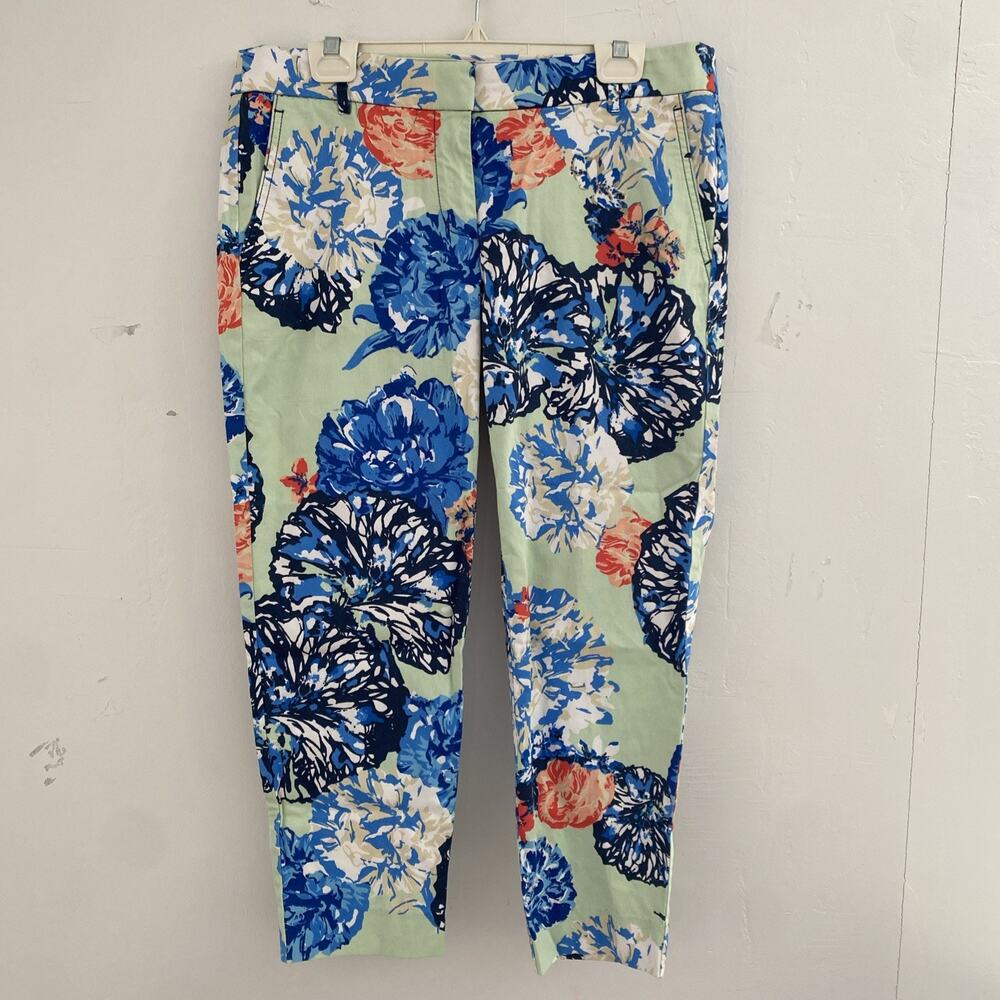 J. Crew Pants 8 Womens Floral Cropped Stretch Old Money Preppy City Cottagecore
